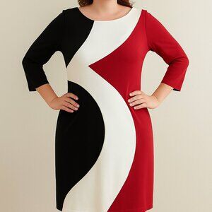 Chadwick’s Collection Colorblock Dress – Size 12 (Stock #354)